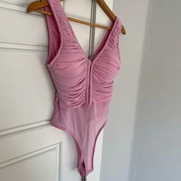 Fashion Nova Ruched Mesh Bodysuit - Picture 8 of 11